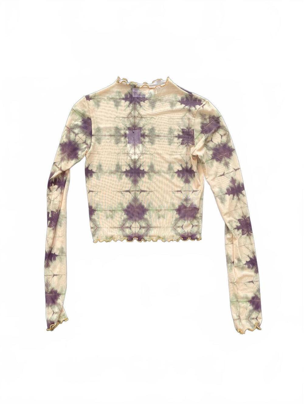 RESA Tie-Dye Long Sleeve Mesh Top XS